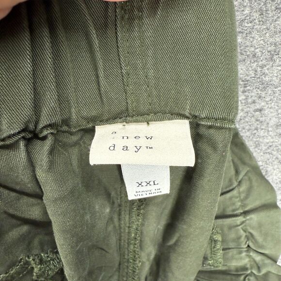 A New Day Pants Women 2XL Gray High Rise Flat Front Tapered Chino Drawstring - Picture 7 of 9